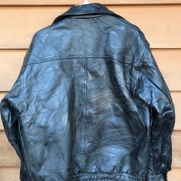 Vintage Harrah’s Casino Laughlin NV Leather Jacket Embroidered Bomber Biker Jack - Picture 5 of 8